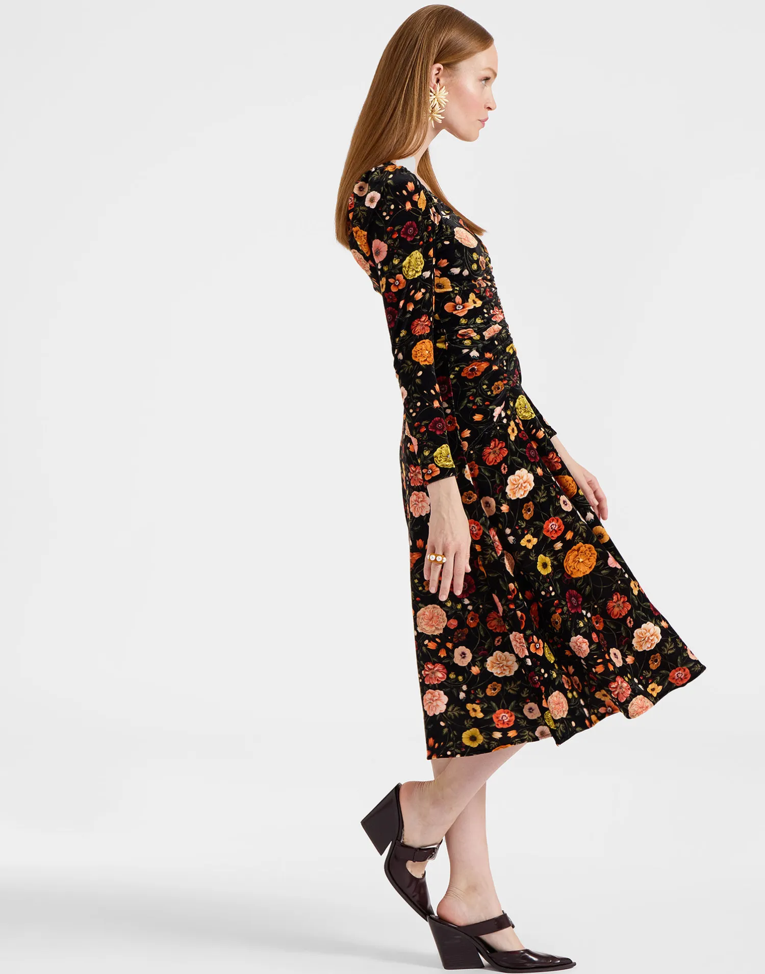 La DoubleJ Vestiti<Vaudeville DressBotticelli Black in Velvet Stretch
