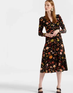 La DoubleJ Vestiti<Vaudeville DressBotticelli Black in Velvet Stretch