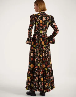 La DoubleJ Vestiti<Visconti DressBotticelli Black in Crepe De Chine Silk