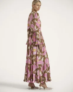 La DoubleJ Vestiti<Visconti DressSylph Khaki in Crepe De Chine Silk