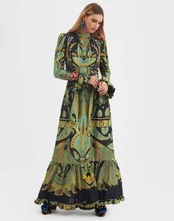 La DoubleJ Vestiti<Visconti DressThe Nile Plac&eacute;e Black in Sabl&eacute;