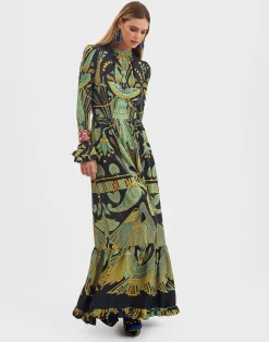La DoubleJ Vestiti<Visconti DressThe Nile Plac&eacute;e Black in Sabl&eacute;