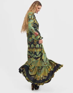 La DoubleJ Vestiti<Visconti DressThe Nile Plac&eacute;e Black in Sabl&eacute;