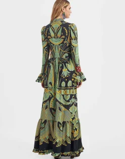 La DoubleJ Vestiti<Visconti DressThe Nile Plac&eacute;e Black in Sabl&eacute;