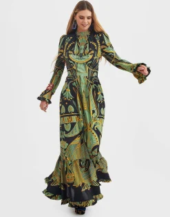 La DoubleJ Vestiti<Visconti DressThe Nile Plac&eacute;e Black in Sabl&eacute;