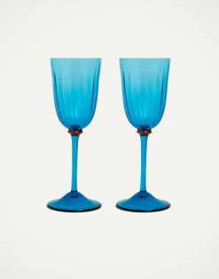 La DoubleJ Bicchieri|Vetro<Wine Glasses Set Of 2Turquoise in Murano Glass