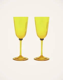 La DoubleJ Bicchieri|Vetro<Wine Glasses Set Of 2Yellow in Murano Glass
