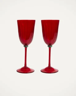 La DoubleJ Bicchieri|Vetro<Wine Rainbow Glasses Set Of 2Red in Murano Glass