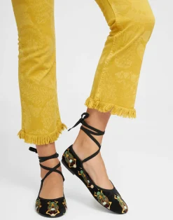 La DoubleJ Scarpe|Accessories<Winter Ballerina FlatsScarab Black in Cotton Velvet